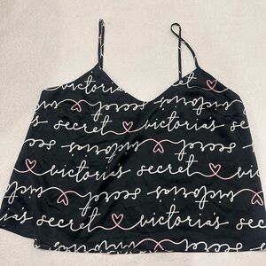 Victoria's Secret Black Camisole with Pink Script